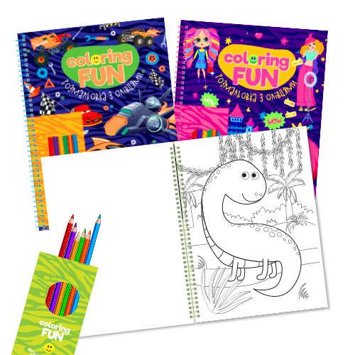 Набір для творчості "COLORING FUN" Розмальовка з олівцями на пружині