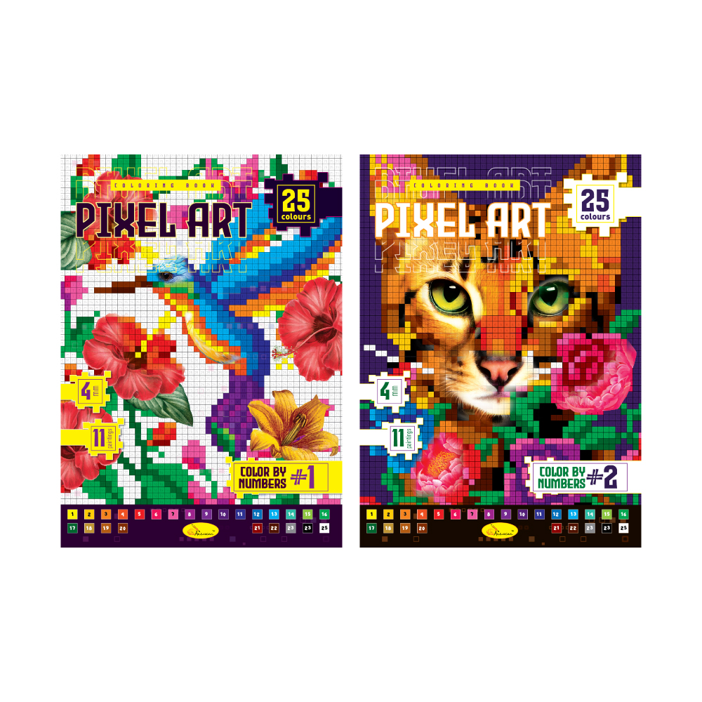 Coloring book "PIXEL ART" МІКС 