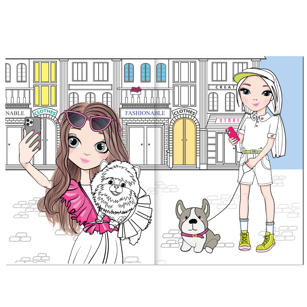 "Dream&Style" розмальовка з наліпками "Girls&Pets" 