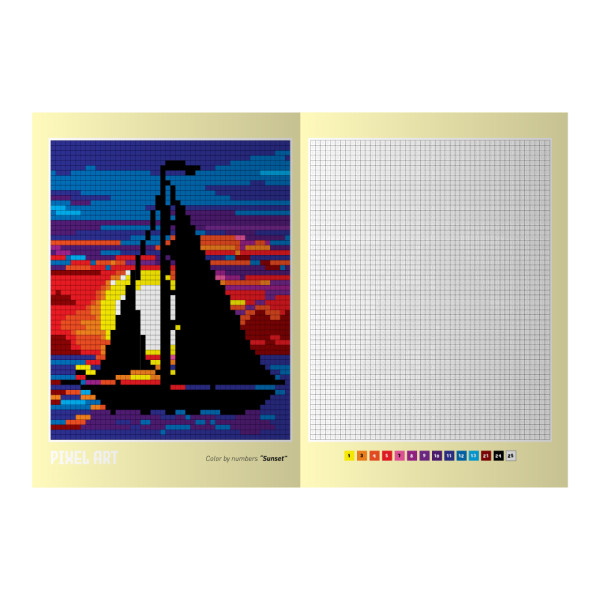 Coloring book "PIXEL ART" COLOR BY NUMBERS #1