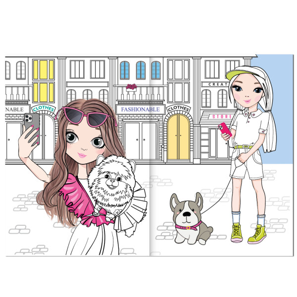 "Dream&Style" розмальовка з наліпками "Girls&Pets"
